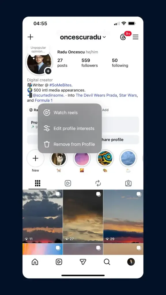Eksempel på visuelt Instagram-innhold fra kurset